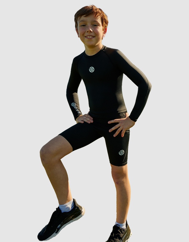 SKINS - Youth Compression Half Tight - Black