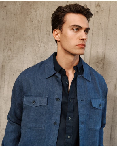 Trenery - Linen Overshirt in Navy