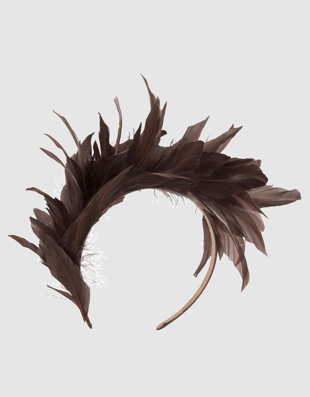 Max Alexander - Modern Brown Racing Fascinator