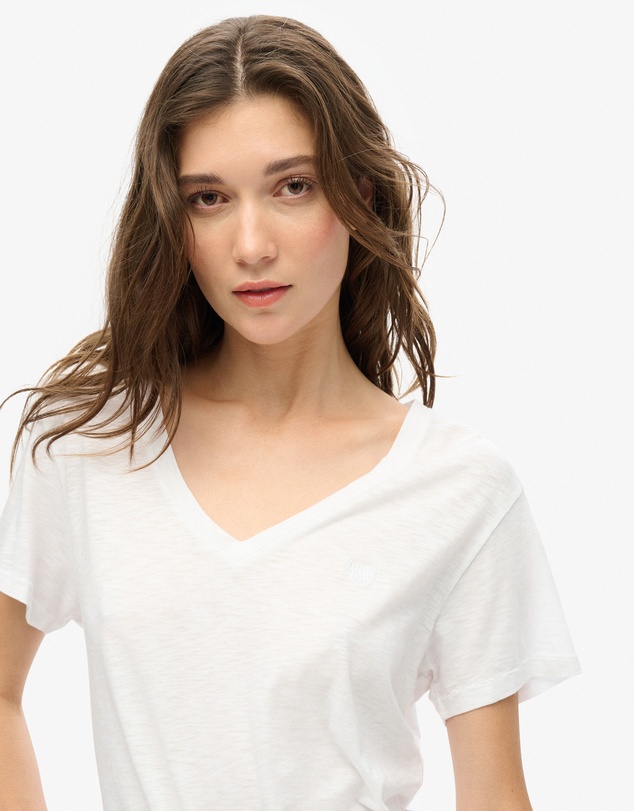 Superdry - Studios Slub Embroidered Vee Tee