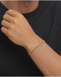Kuzzoi - ICONIC EXCLUSIVE - Bracelet Male Big Curb Chain 925 Sterling Silver Gold Plated