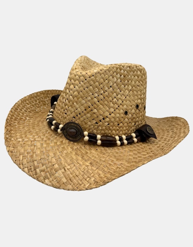 Jacaru - Jacaru 1818C Straw Cowboy Hat with Inca beads