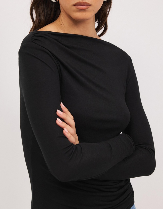Calli - Mia Draped Long Sleeve Jersey Top