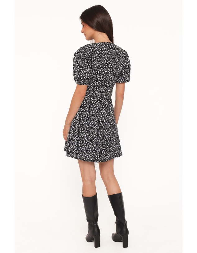 Petal & Pup - Carmina Mini Dress - Black Ditsy Floral