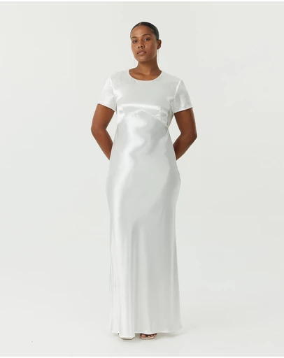 Third Form - Satin Bias Maxi Tee Dress