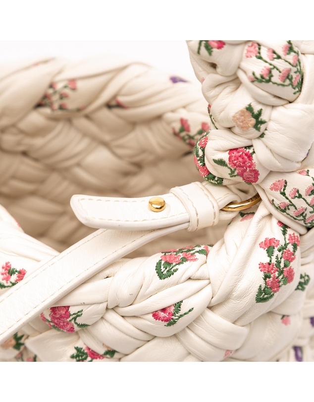 Pre-Loved by Azura Reborn - Pre-Loved Small Floral Printed Leather Intrecciato Kalimero Bucket Bag