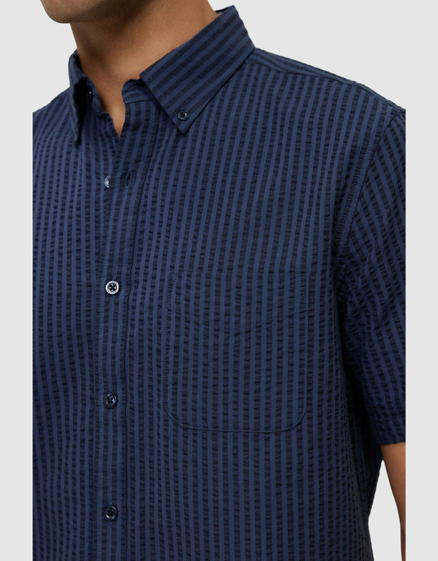 Trenery - Cotton Seersucker Short Sleeve Shirt