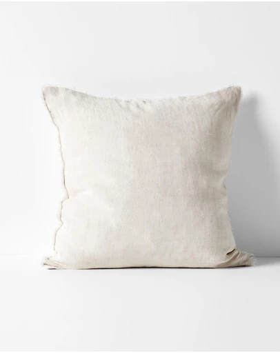 Aura Home - Vintage Linen Fringe Cushion