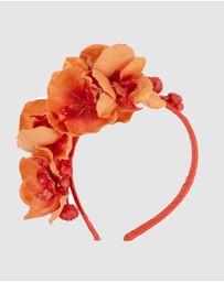 Max Alexander - Orange Orchid Flower Fascinator