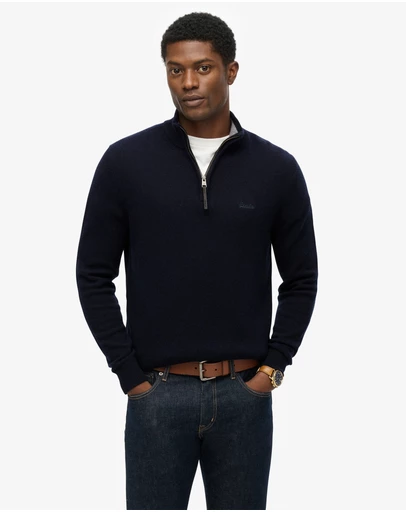 Superdry - Wool Blend Half Zip Slim Fit Jumper
