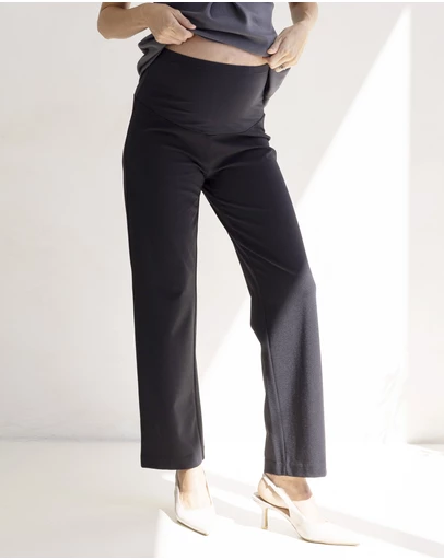 Angel Maternity - Steph Maternity Mid Waist Stretch Work Pants - Black