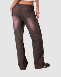 EDIKTED - Quinny Pink Washed Low Rise Jeans