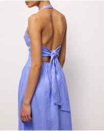 AERE - Odele Linen Halter Midi Dress