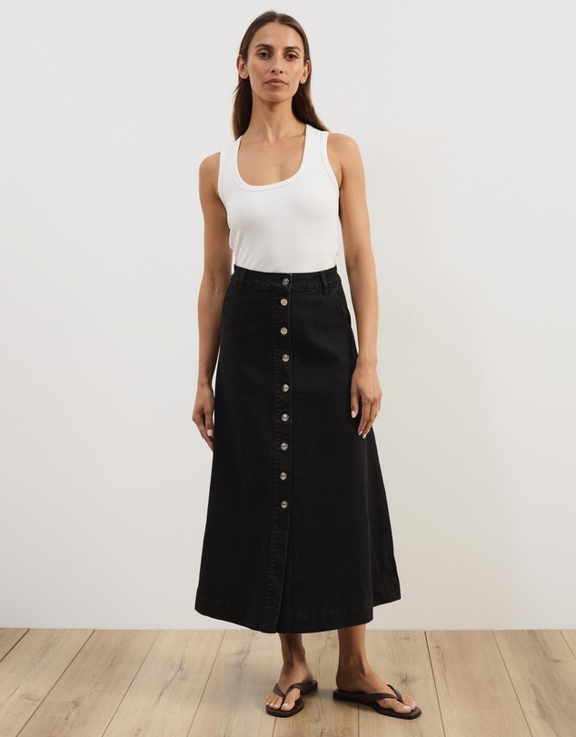 Atmos&Here - Aston Denim Midi Skirt