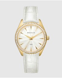 Maxum - Sydney - White Dial, Gold Tone Case & White Leather Band