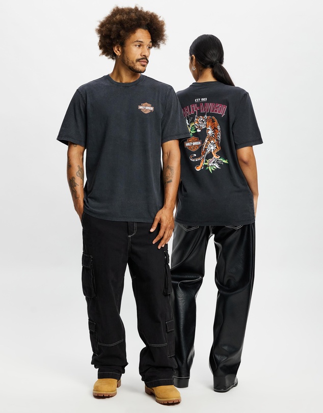 Harley-Davidson - SS VJ FB Tiger Print Tee - ICONIC EXCLUSIVE