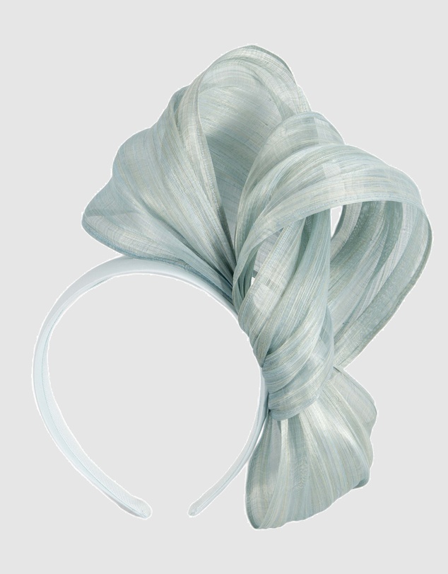 Fillies Collection - Bespoke Light Blue Bow Racing Fascinator