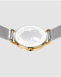 Bering - Bering Classic 34mm Polished Gold Case and Silver Strap Watch