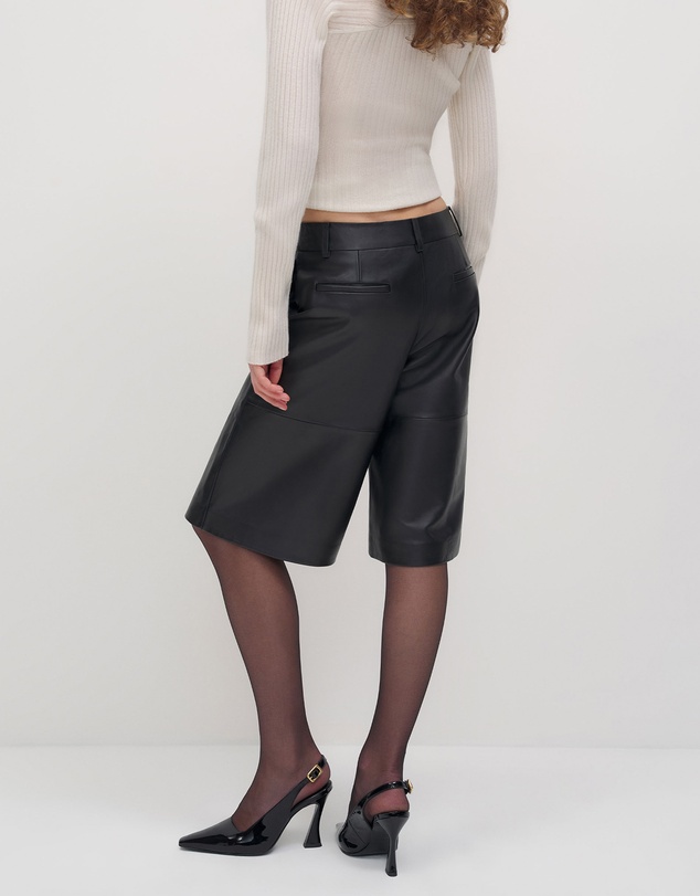 Reformation - Veda Gisele Leather Low Rise Bermuda