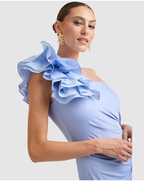 Honey and Beau - Lorena One Shoulder Ruffle Dress