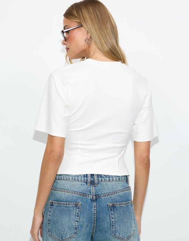 Dazie - Agnes Cinched Short Sleeve Tee