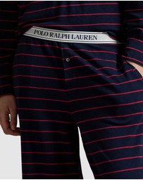 Polo Ralph Lauren - Club Terry Striped Long Sleeve Cotton Jersey Pyjama Set