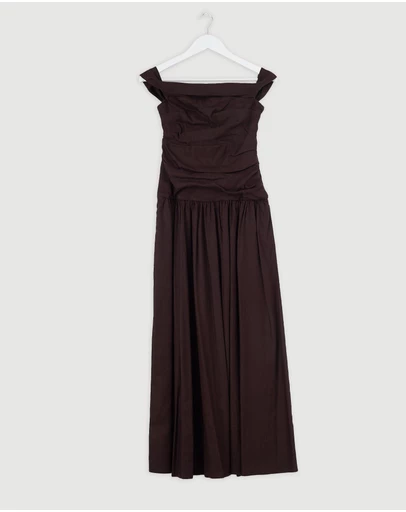 Revibe - Repaired Shona Joy Brooks Off Shoulder Maxi Dress - AU 6