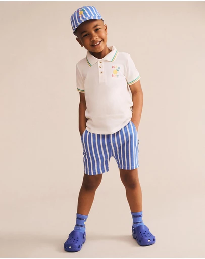 Huxbaby - Ocean Ticking Pinstripe Shorts - ICONIC EXCLUSIVE - Babies-Teens