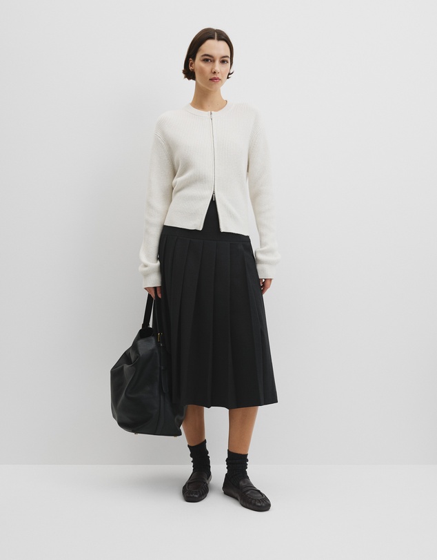 Country Road - Australian Cotton Wool Blend Zip Through Knit Cardigan