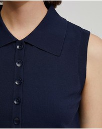 Oxford - Rae Polo Neck Buttoned Knit Top