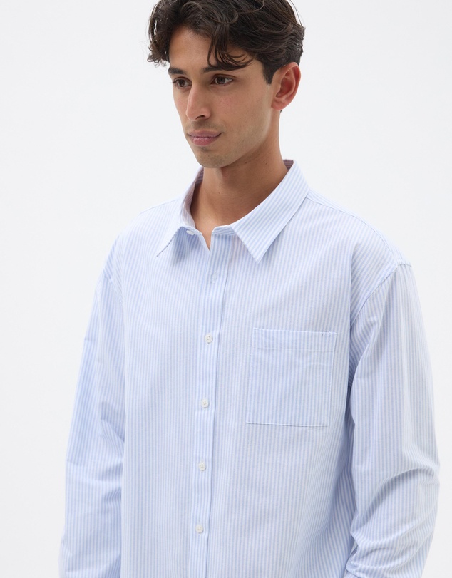 AERE - Boxy Stripe Oxford Shirt