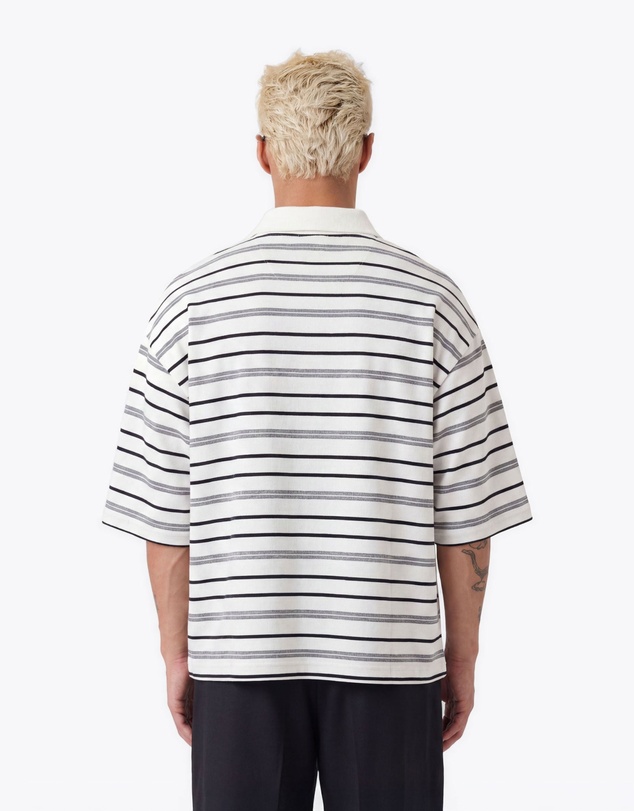 Zanerobe - Box Crop Polo White/Grey/Black