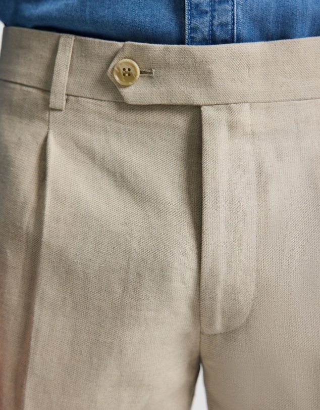 Calibre - Linen Cotton Twill Shorts Natural