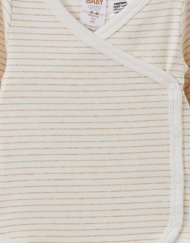 Cotton On Kids - Organic Cross Over Long Sleeve Bubbysuit