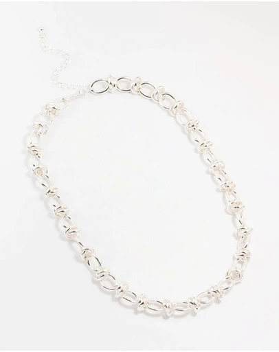 Lovisa - Silver Plated Knotted Chain Necklace