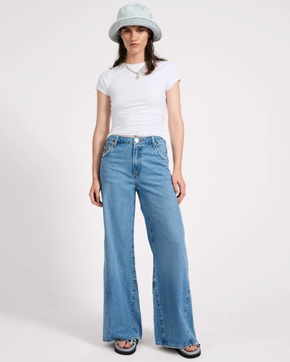 ONE TEASPOON - Cruisers Mid Waist Bootcut Flare Denim Jeans - New Blue