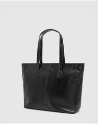 Florence - The Beatrice Black Leather Tote Work Bag