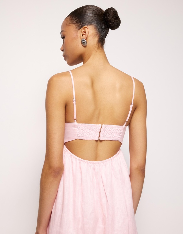 AERE - Saige Linen Midi Dress