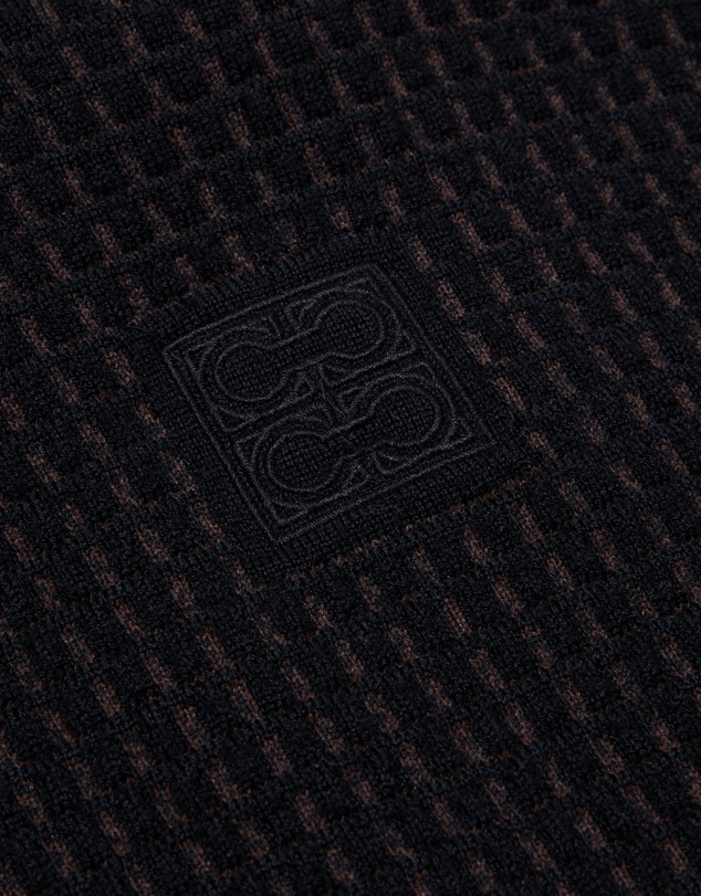 Calibre - Geometric Jacquard Cardigan Chocolate
