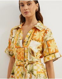 Atmos&Here - Britt Linen Blend Belted Mini Dress