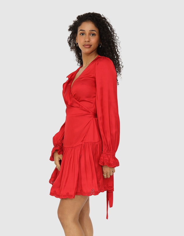 Belle & Bloom - Wild Flower Embroidered Wrap Dress