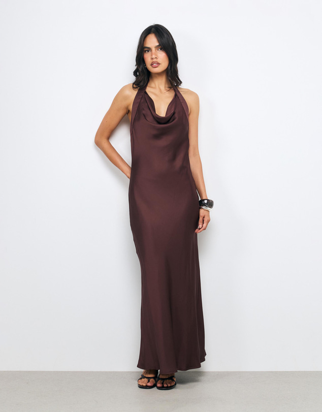 AERE - Demi Halter Maxi Dress