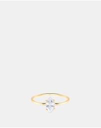 Elli Jewelry - Ring Marquise Zirconia Minimalist 925 Silver Gold Plated