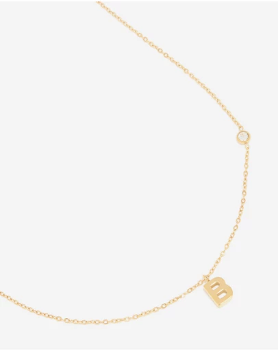 Lovisa - Waterproof Gold Plated Stainless Steel Letter B Dainty Pendant Necklace