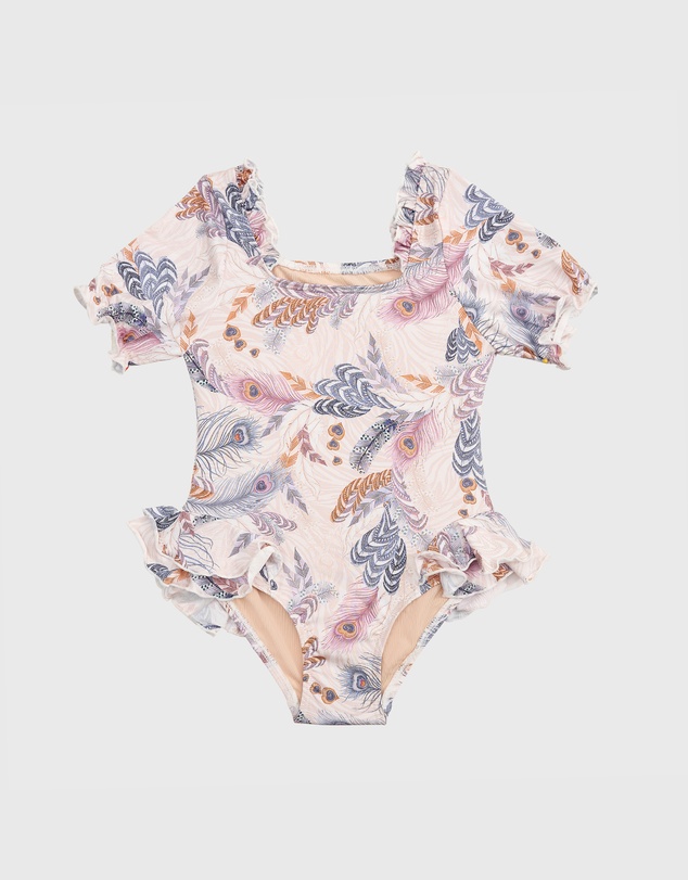 Aqua Blu Kids - Plumeria Short Sleeve One Piece - Kids