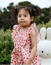 Kynd Baby - Miffy Smock Dress in Berry Check