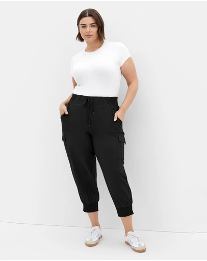 City Chic - Plus size Lea Crop Pant - black