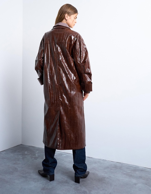 TOPSHOP - Faux Leather High Shine Coat
