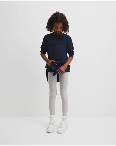 Country Road - Organically Grown Cotton Blend Solid Rib Legging