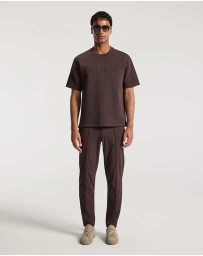 Calibre - Relaxed Fit Logo Sweat T-shirt Mocha